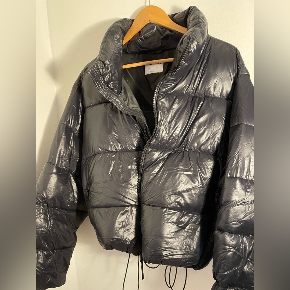 Black puffer coat
